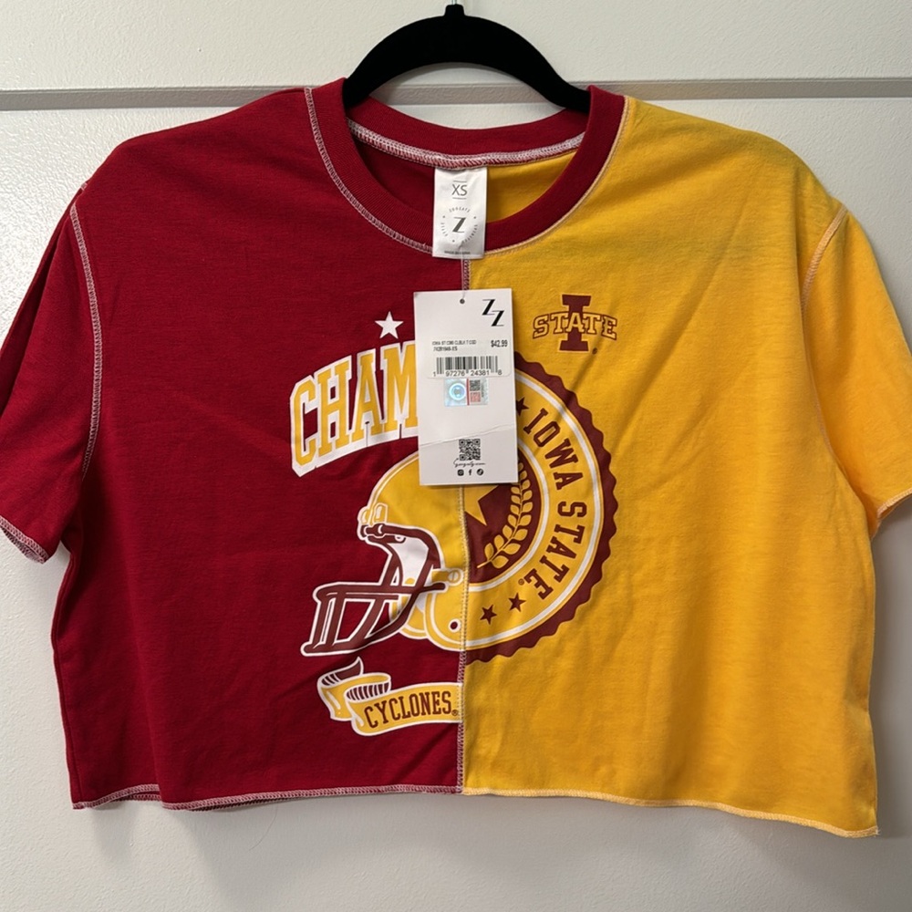 Iowa State Cyclone’s Colorblock Cropped T-shirt